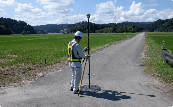 GNSS測量機器を用いた高精度座標測定
